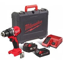 MILWAUKEE M18 BLPDRC-422C KOMPAKT ÜTVEFÚRÓ-CSAVAROZÓ, B4 ÉS B2 AKKUVAL, TÖLTŐVEL, KOFFERBEN