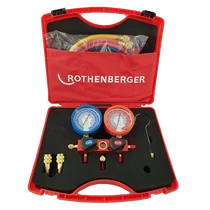 ROTHENBERGER MANOMÉTER CSAPTELEP KÉSZLET (3 DB TÖMLŐVEL, KOFFERBEN) R32 R410A 170559 S3