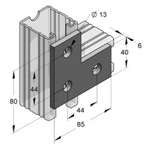 45/4 MM LAPOS L-ALAKÚ HORGANYZOTT 0814307 KAPCSOLÓELEM MEFA