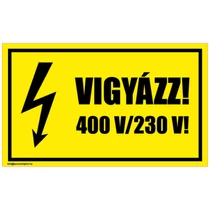 ÖNTAPADÓS MATRICA &quot;VIGYÁZZ 230V&quot; 100X60MM