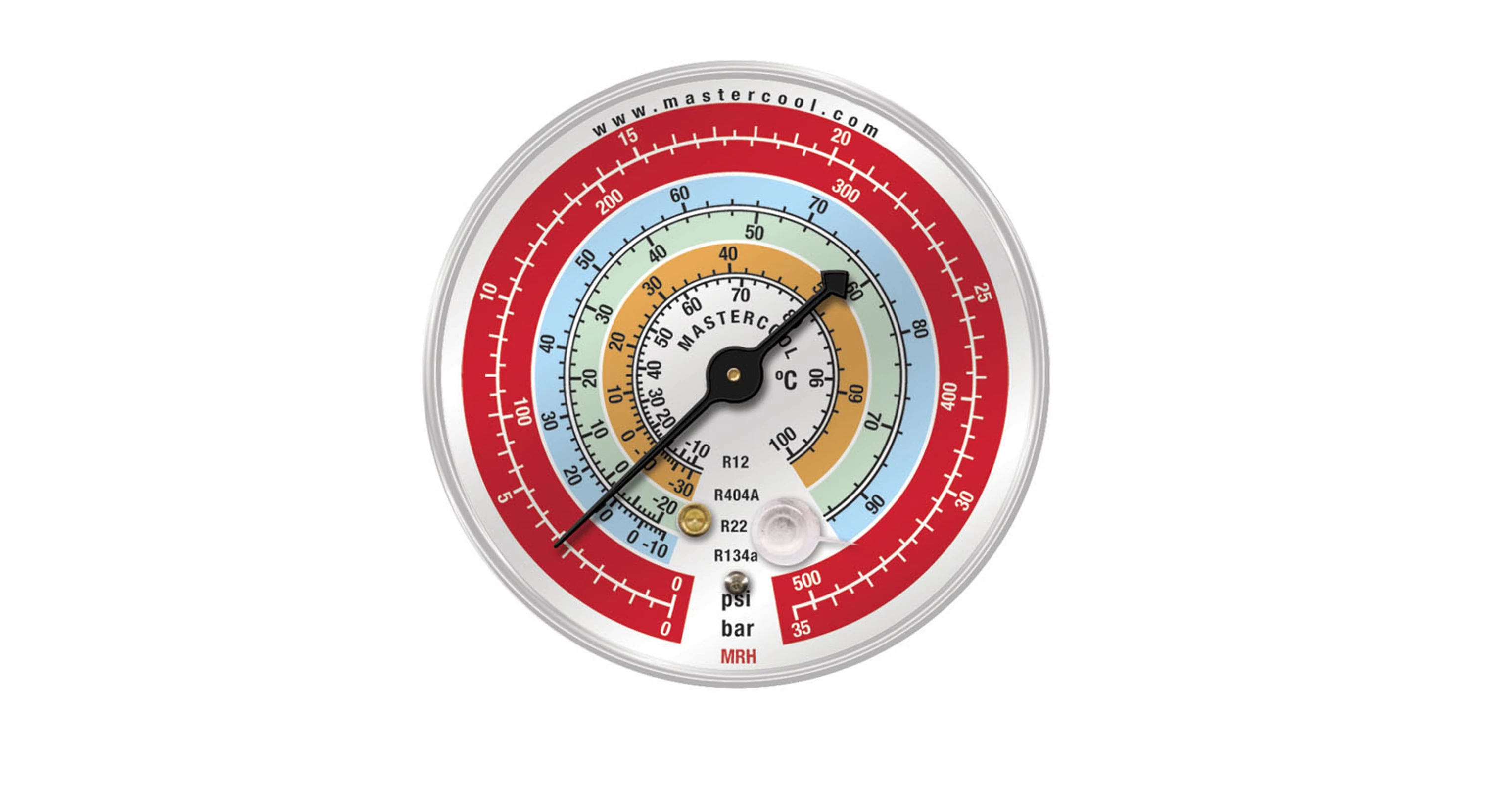 MASTERCOOL MANOMÉTER ÓRA MRH R22 ,R134A, R404A, R12 (PIROS) | CEKLIMA