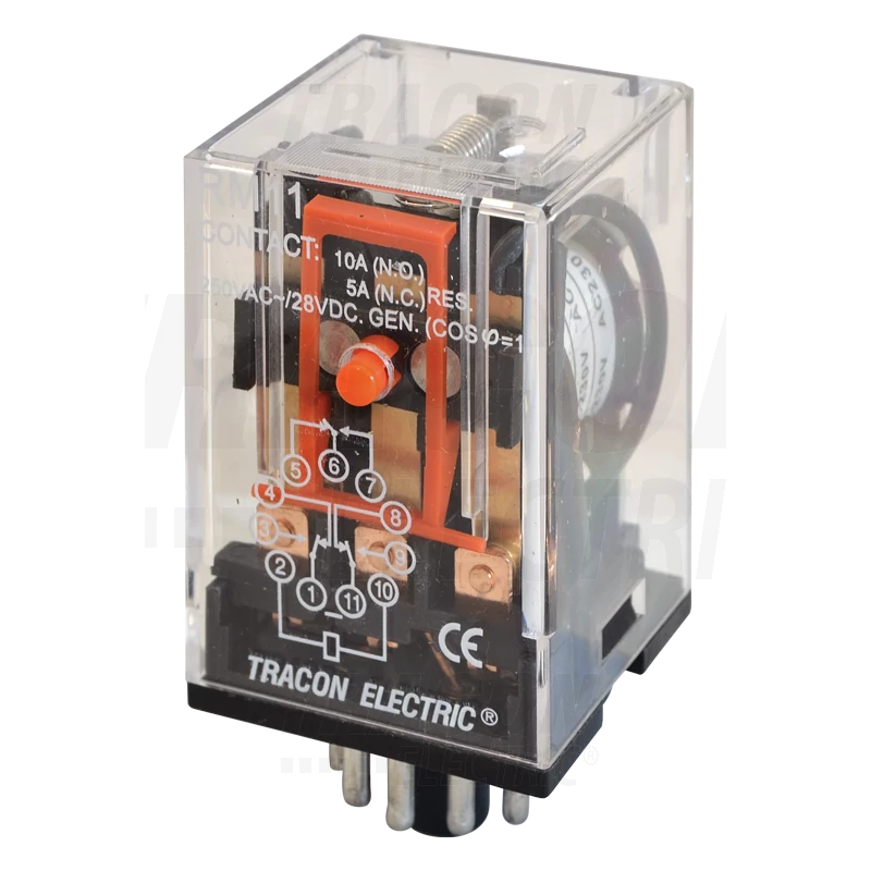 TRACON RM 11-220V AC 3XCO ÉRINTKEZŐ IPARI RELÉ