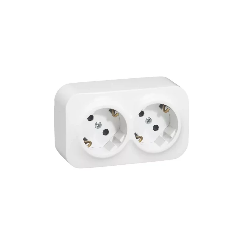 LEGRAND FORIX 2X2P+F FÖLDELT ALJZAT IP20 FEHÉR 16A 250V FALON KÍVÜLI 45°-BAN ELFORGATOTT 782413