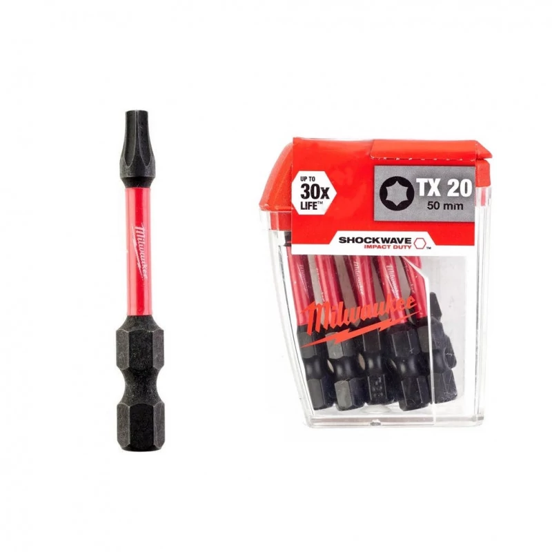 MILWAUKEE BIT TX25 SHOCKWAVE 50 MM (10DB/CSG)