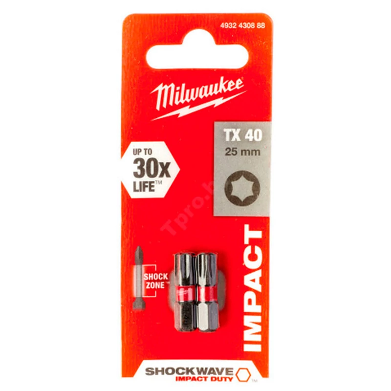 MILWAUKEE BIT TX40 SHOCKWAVE 25 MM (25 DB/CS)