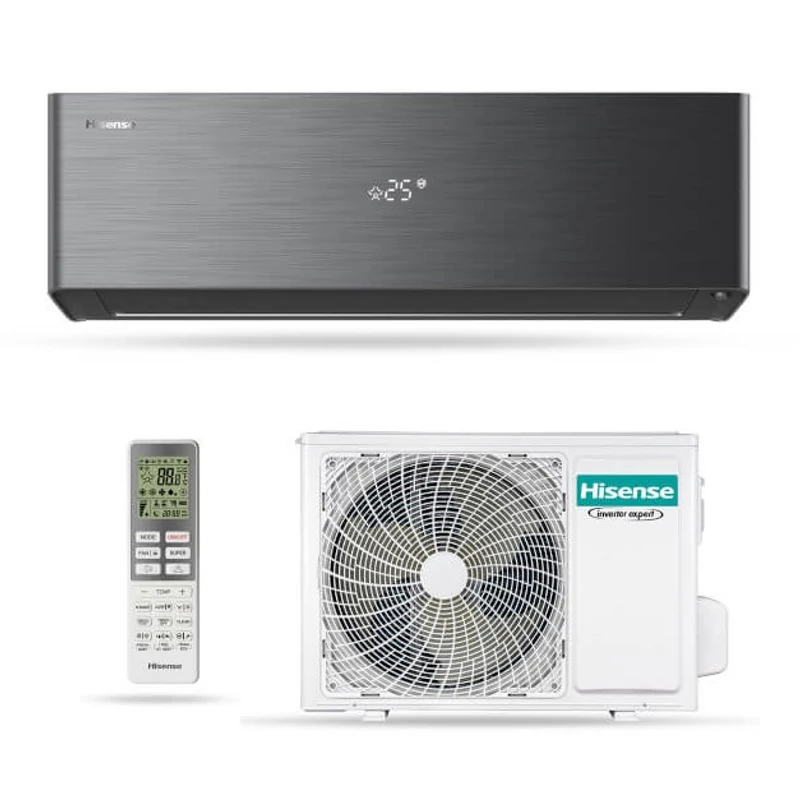 HISENSE ENERGY PRO X FEKETE (A+++) ( QH25XV3BG/I QG25XV0EW/O ) KLÍMA MONO OLDALFALI SZETT 2,5KW 