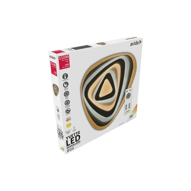 MENNYEZETI LÁMPA AVIDE DESIGN YVETTE 90W (45+45 ) RF TÁVIRÁNYÍTÓVAL