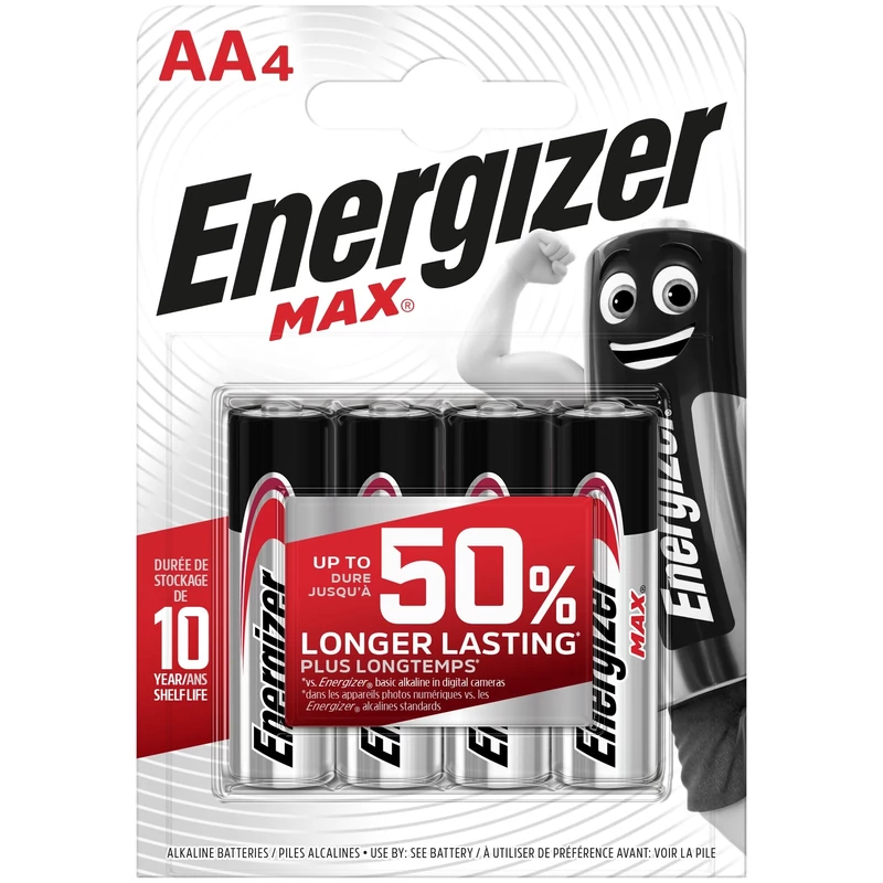 ENERGIZER MAX ALKÁLI CERUZA ELEM AA B4 (4DB/CSOMAG)