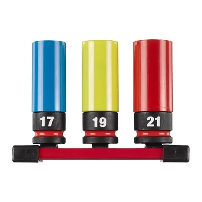 MILWAUKEE 1/2" DUGÓKULCS KÉSZLET KÖNNYŰFÉM FELNIKHEZ - 3 RÉSZES (17MM, 19MM, 21MM)