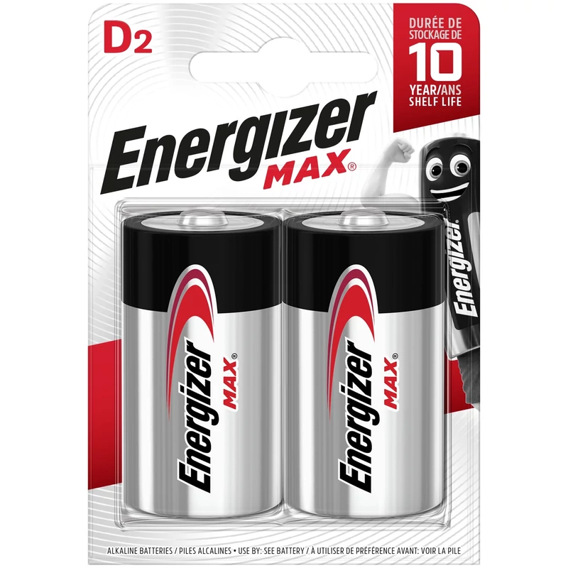 ENERGIZER MAX ALKÁLI GÓLIÁT ELEM D B2 (2DB/CSOMAG)