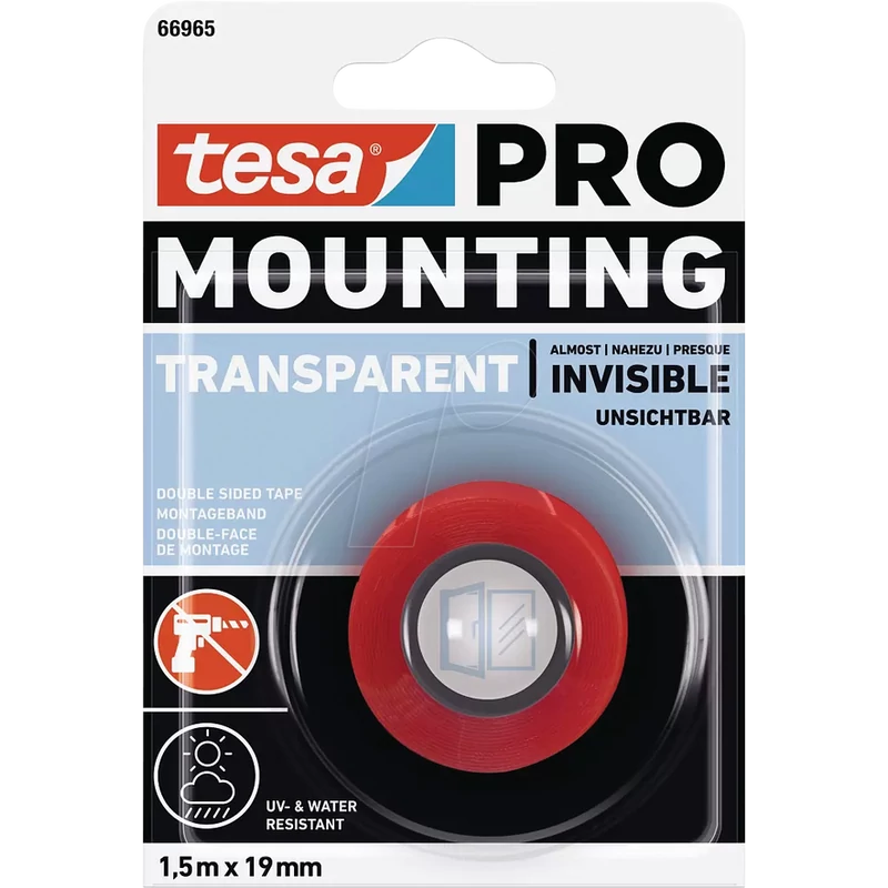 TESA MOUNTING PRO KÉTOLDALAS RÖGZÍTŐ - ÁTLÁTSZÓ (5M X 19MM)
