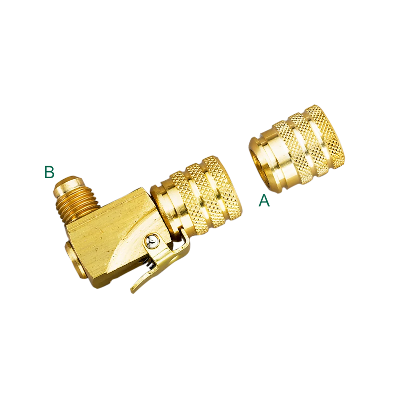 REFCO V-35012-412/5 4676633 1/4* SAE, 1/2*-20UNF GYORSCSATLAKOZÓ SCHRADER SZELEP