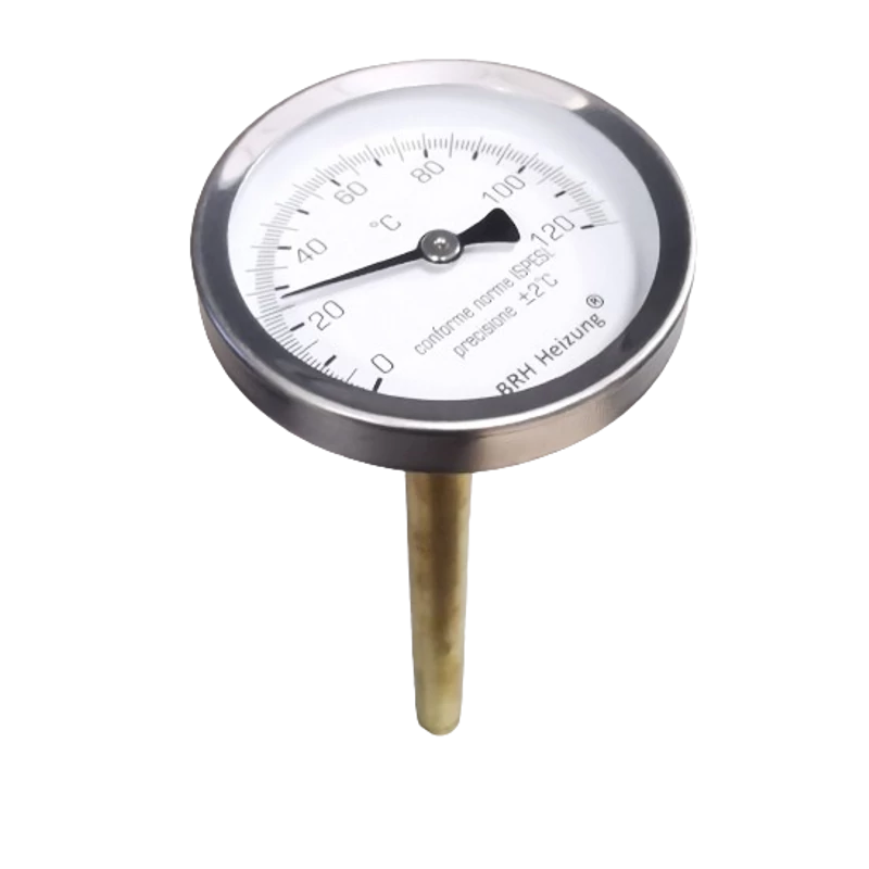 BIMETÁL HŐMÉRŐ KEREK DN63 0°C - +120°C 1/2*X150 MM-ES MÉRŐCSONKKAL ( 1242 , 620 )