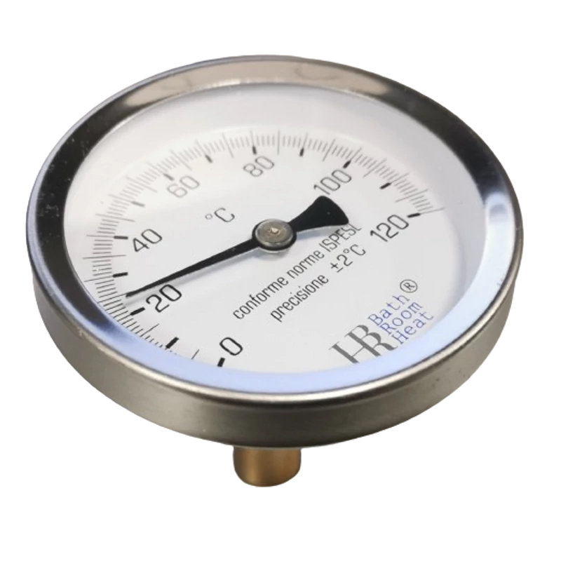 BIMETÁL HŐMÉRŐ KEREK DN63 0°C - +120°C 1/2*X40 MM-ES MÉRŐCSONKKAL ( 240 )