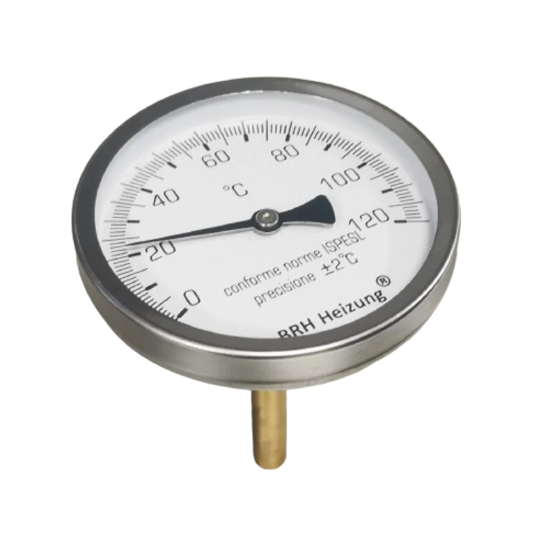 BIMETÁL HŐMÉRŐ KEREK DN100 0°C - +120°C 1/2*X100 MM-ES MÉRŐCSONKKAL ( 554 )