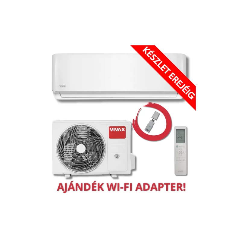VIVAX R+ DESIGN (ACP-12CH35AERI/I+ / 12CH35AERI/O+) (A+++) KLÍMA MONO OLDALFALI SZETT 3,5KW