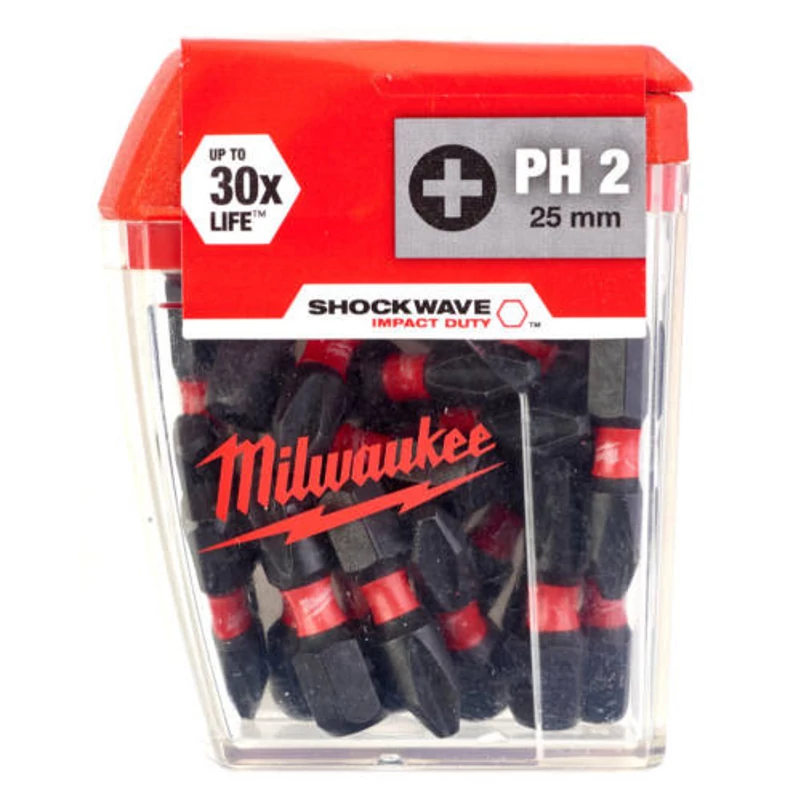 MILWAUKEE BIT PH2 SHOCKWAVE 25 MM (25DB/CSG)