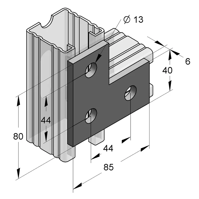 45/4 MM LAPOS L-ALAKÚ HORGANYZOTT 0814307 KAPCSOLÓELEM MEFA