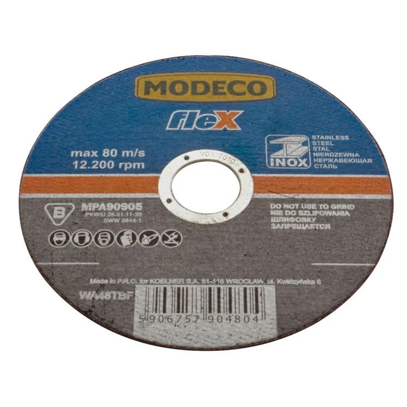VÁGÓKORONG MODECO EXTRAVÉKONY, ROZSDAMENTES ACÉLHOZ 125X1X22 MN-68-912