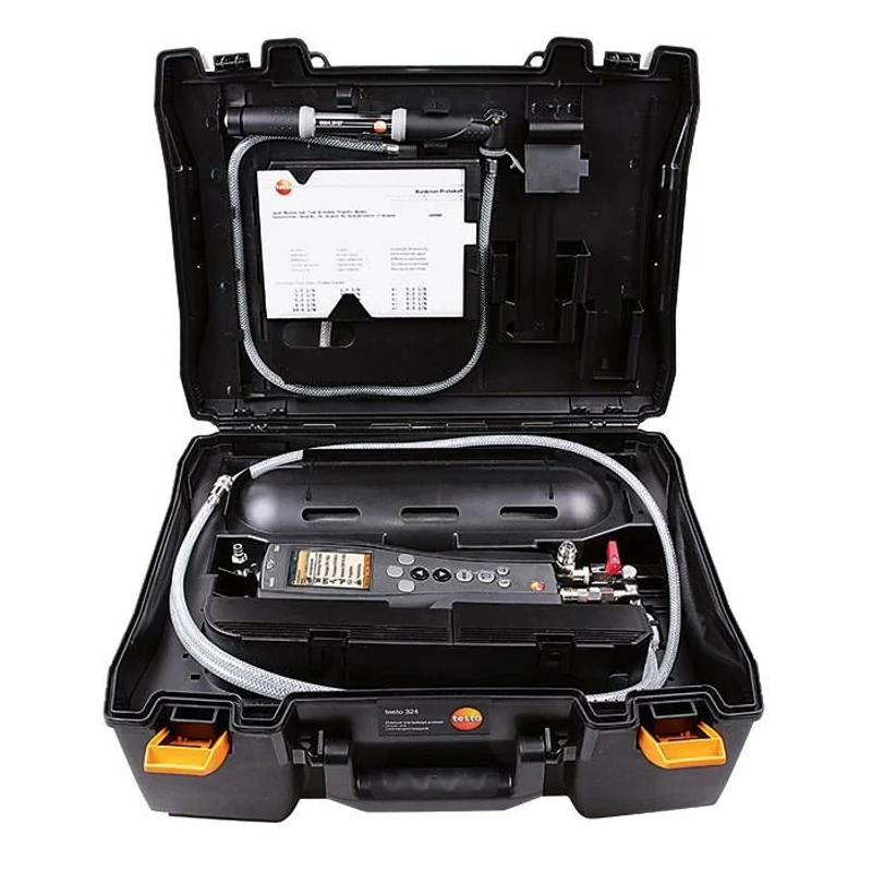 TESTO 324 GÁZ- ÉS VÍZVEZETÉK VIZSGÁLÓ SZETT NYOMÁSMÉRŐ ÉS GÁZSZIVÁRGÁS VIZSGÁLÓ MŰSZER 0563 3240 77