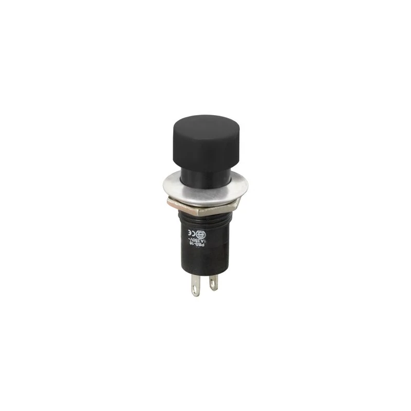 NYOMÓGOMB KEREK FEKETE 1A 250V (09075FK