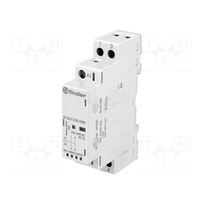 FINDER 223202304520 230V, 25A 1Z+1NY KONTAKTOR 24V ACDC