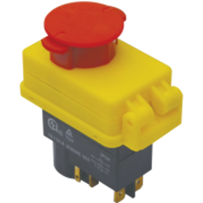 TRACON SSTM-01 VÉSZGOMBBAL, RETESSZEL 4PIN, 12A, IP54 RELÉS BIZTONSÁGI KAPCSOLÓ