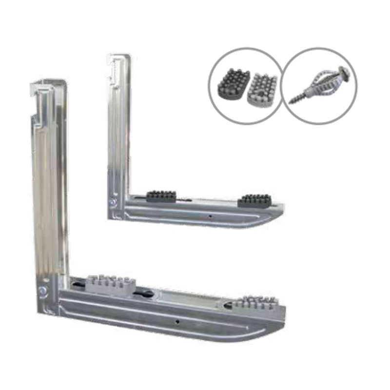 KLÍMATARTÓ KONZOL TECNOSYSTEMI (KINYITHATÓ) INOX GUMIBAKKAL 120KG (400X430 MM)
