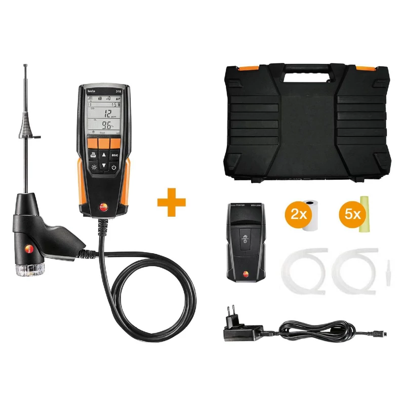 TESTO 310 NYOMTATÓVAL FÜSTGÁZELEMZŐ SZETT 0563 3110