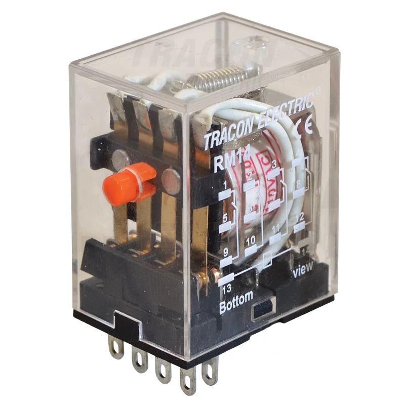 TRACON RM14-230V AC 14 PÓLUS 4CO ÉRINTKEZŐ 10A RELÉ